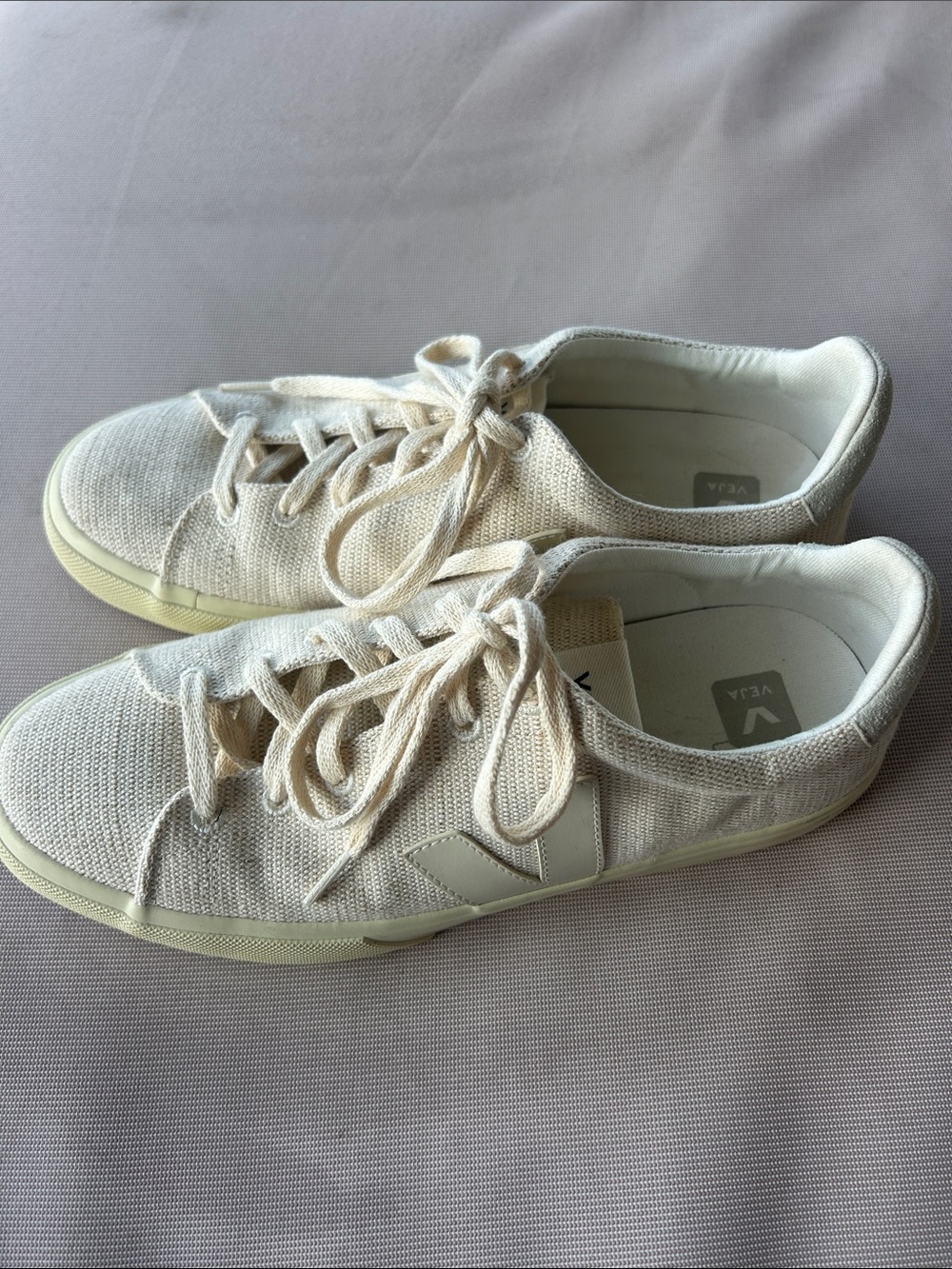 Veja Off-White Canvas Low-Top Sneakers
